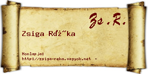 Zsiga Réka névjegykártya